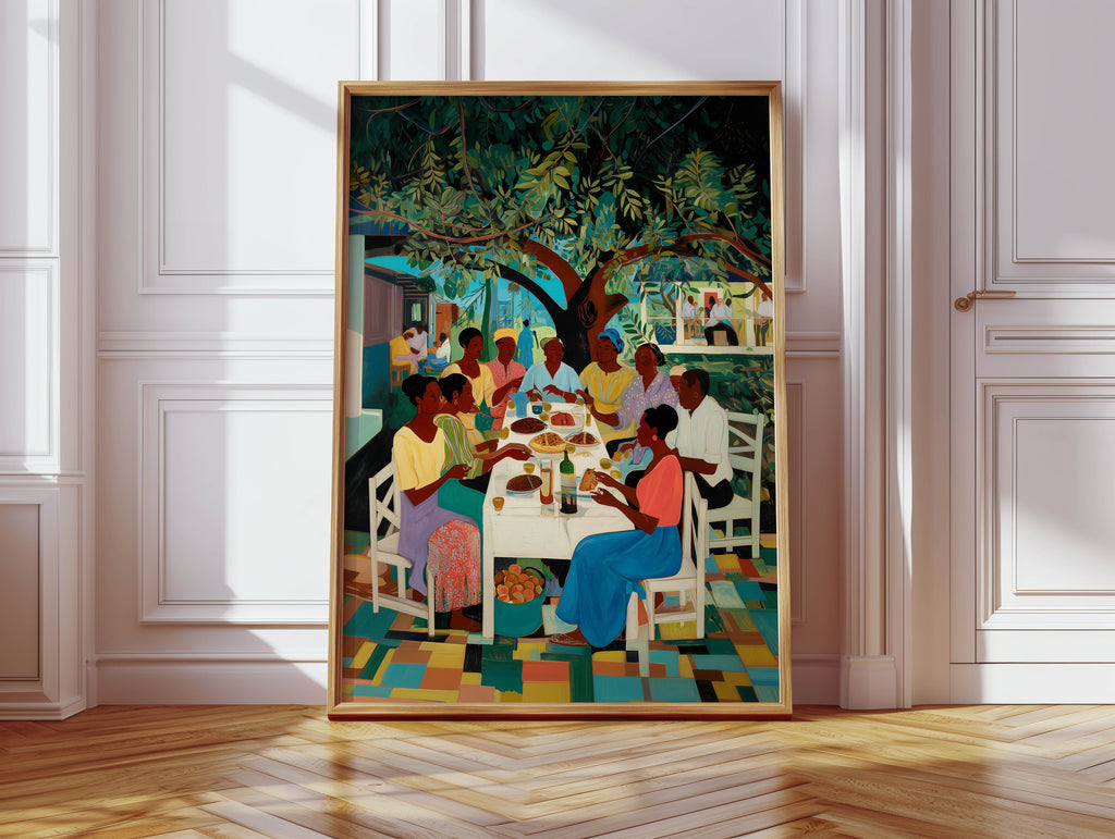 Black Family Feast Print