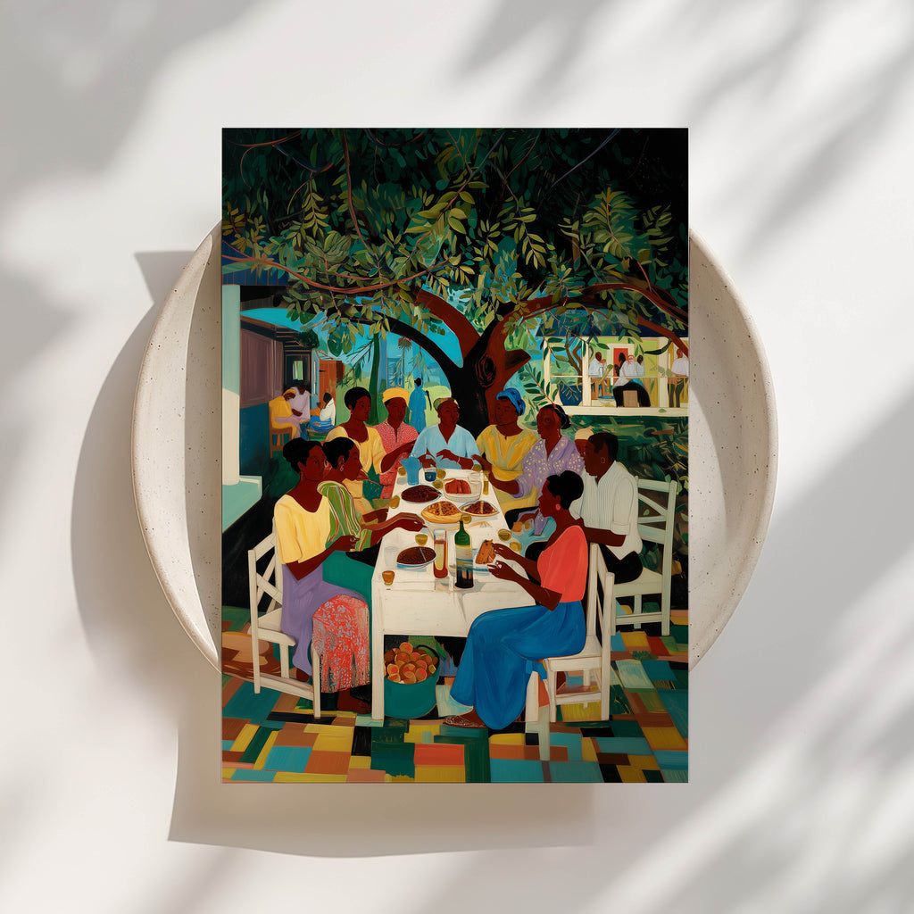 Black Family Feast Print