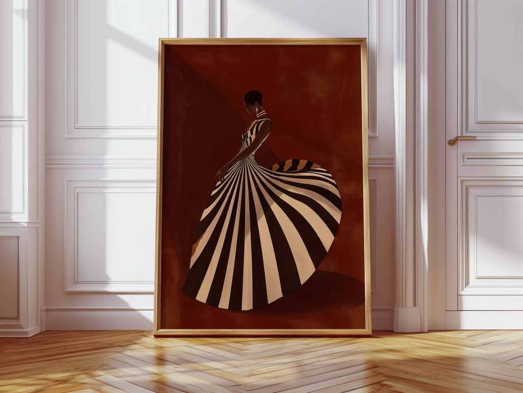 Striped Silhouette Print