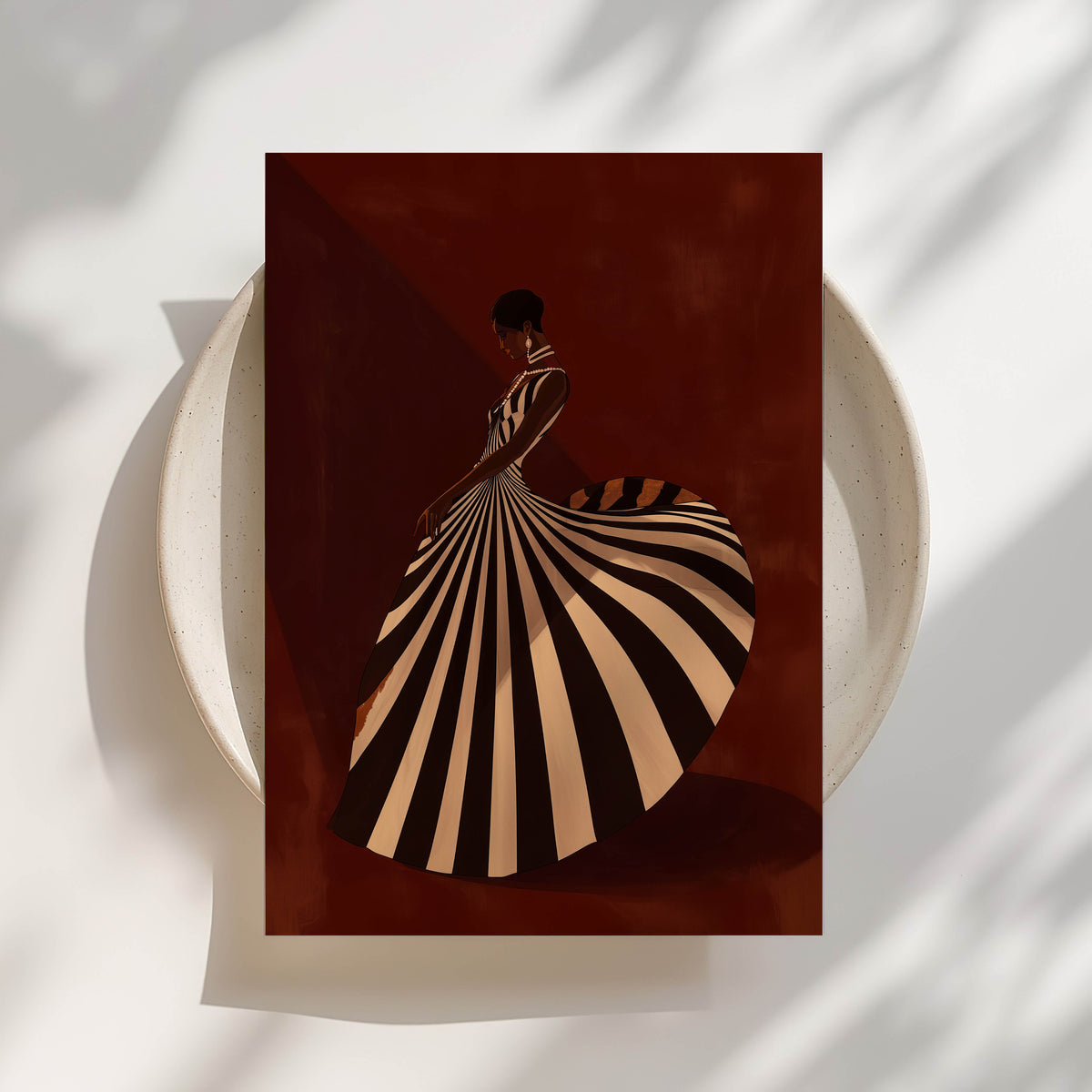 Striped Silhouette Print