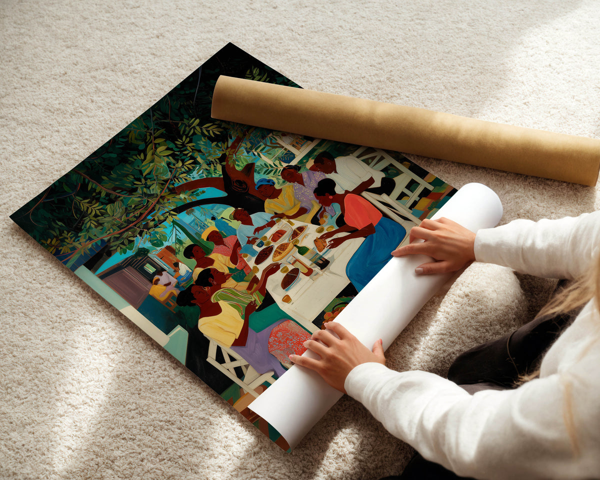 Black Family Feast Print