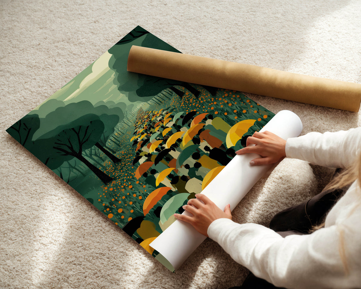 The Umbrella Path Print