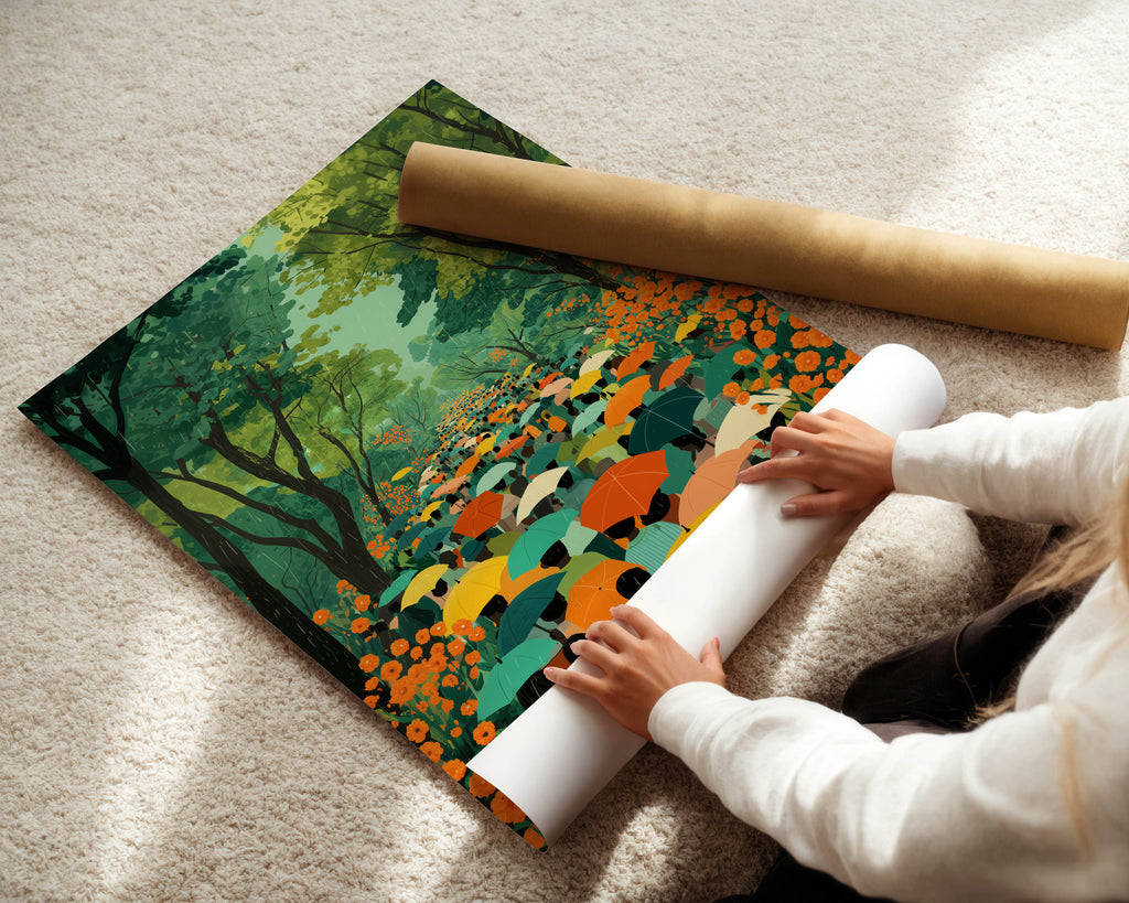 Colorful Umbrellas Print