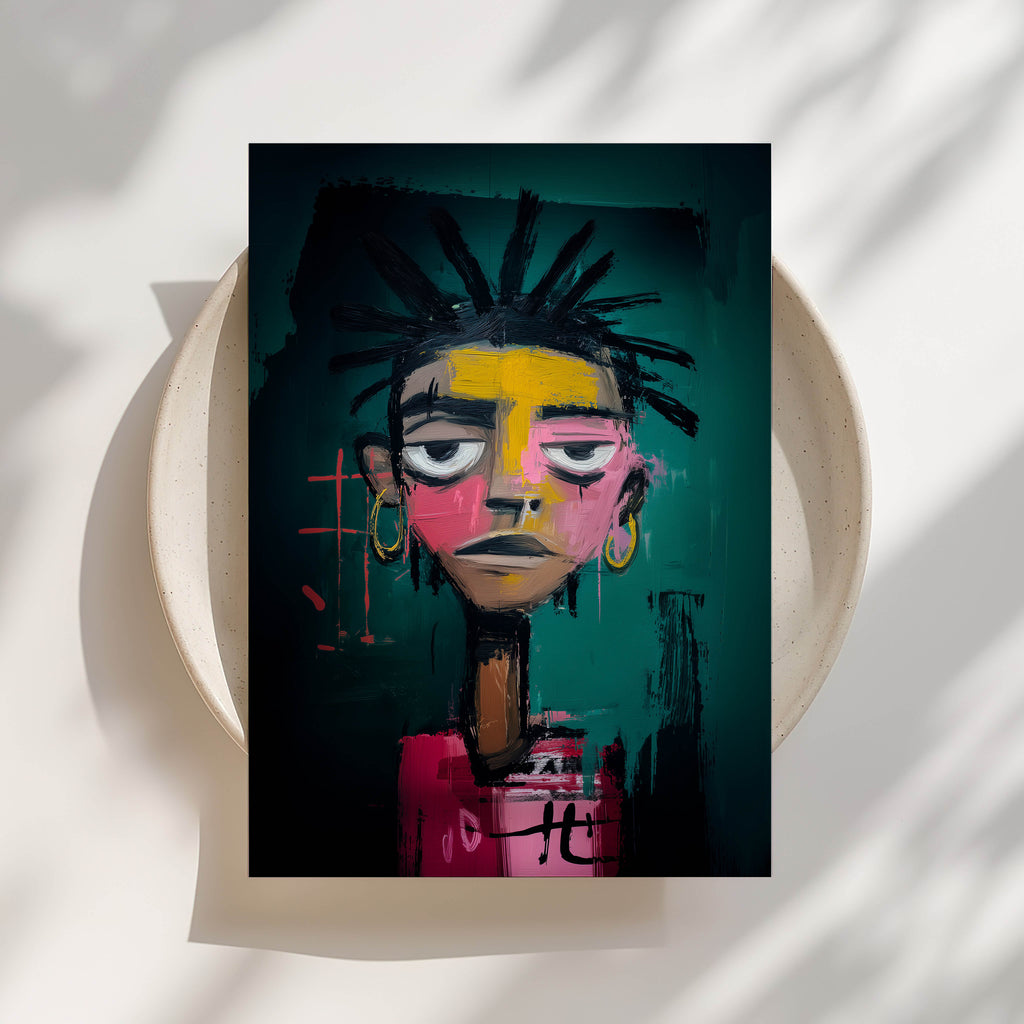 Hoops & Attitude - Black Art Print