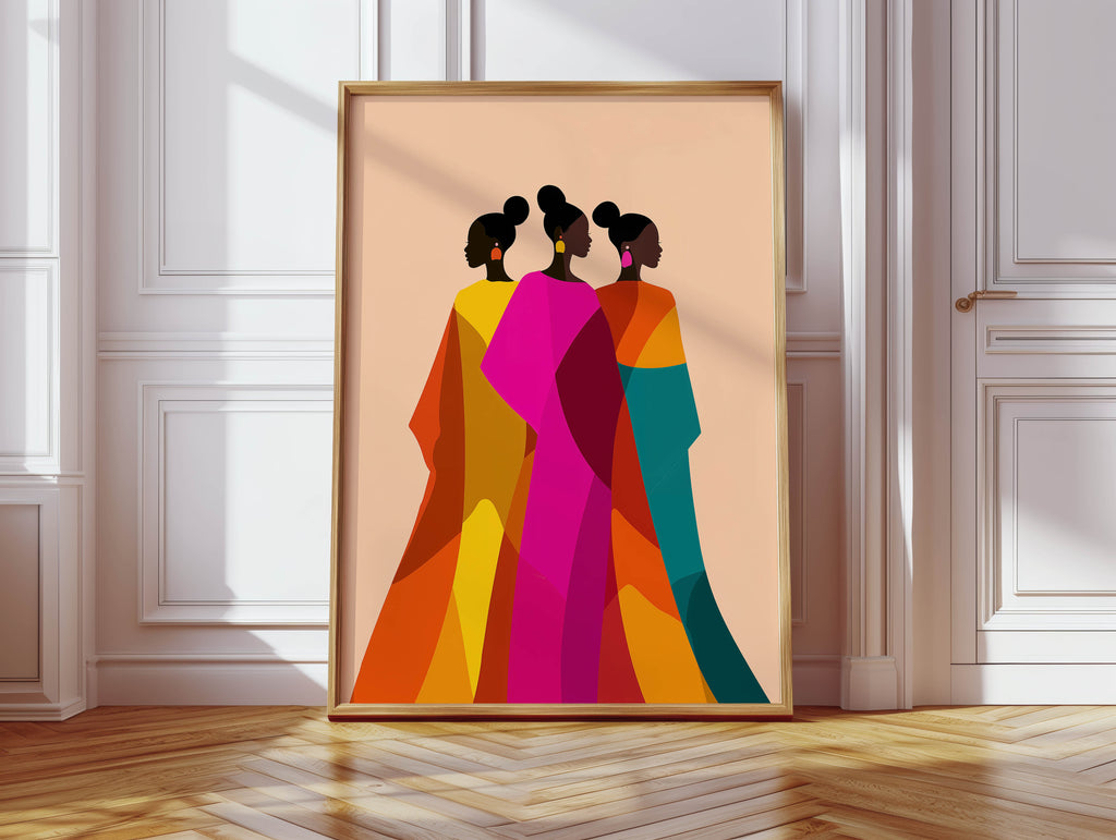 Sisters in Color - Afrocentric Art Print