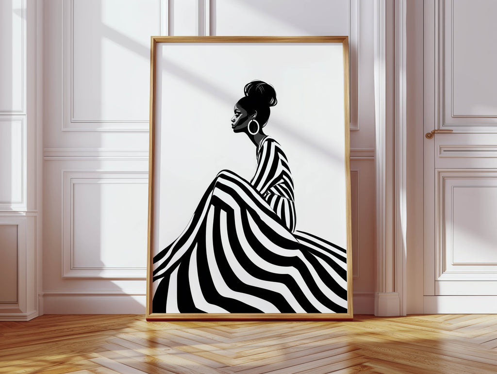 Monochrome - Black Woman Fashion Print