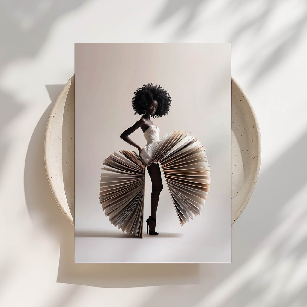 Book Skirt - Black Woman Fashion Print