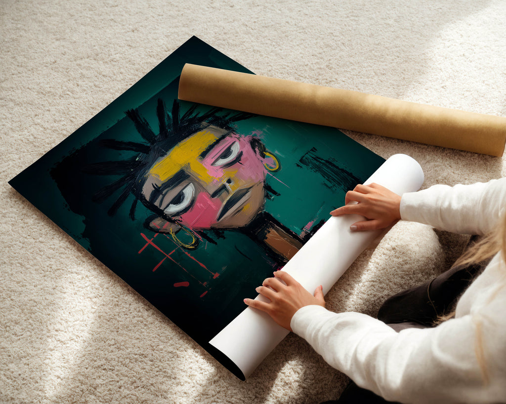 Hoops & Attitude - Black Art Print