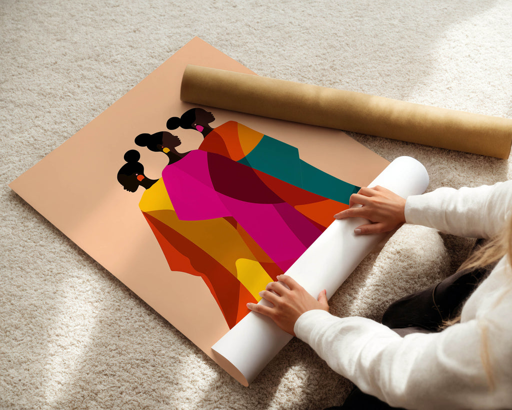 Sisters in Color - Afrocentric Art Print