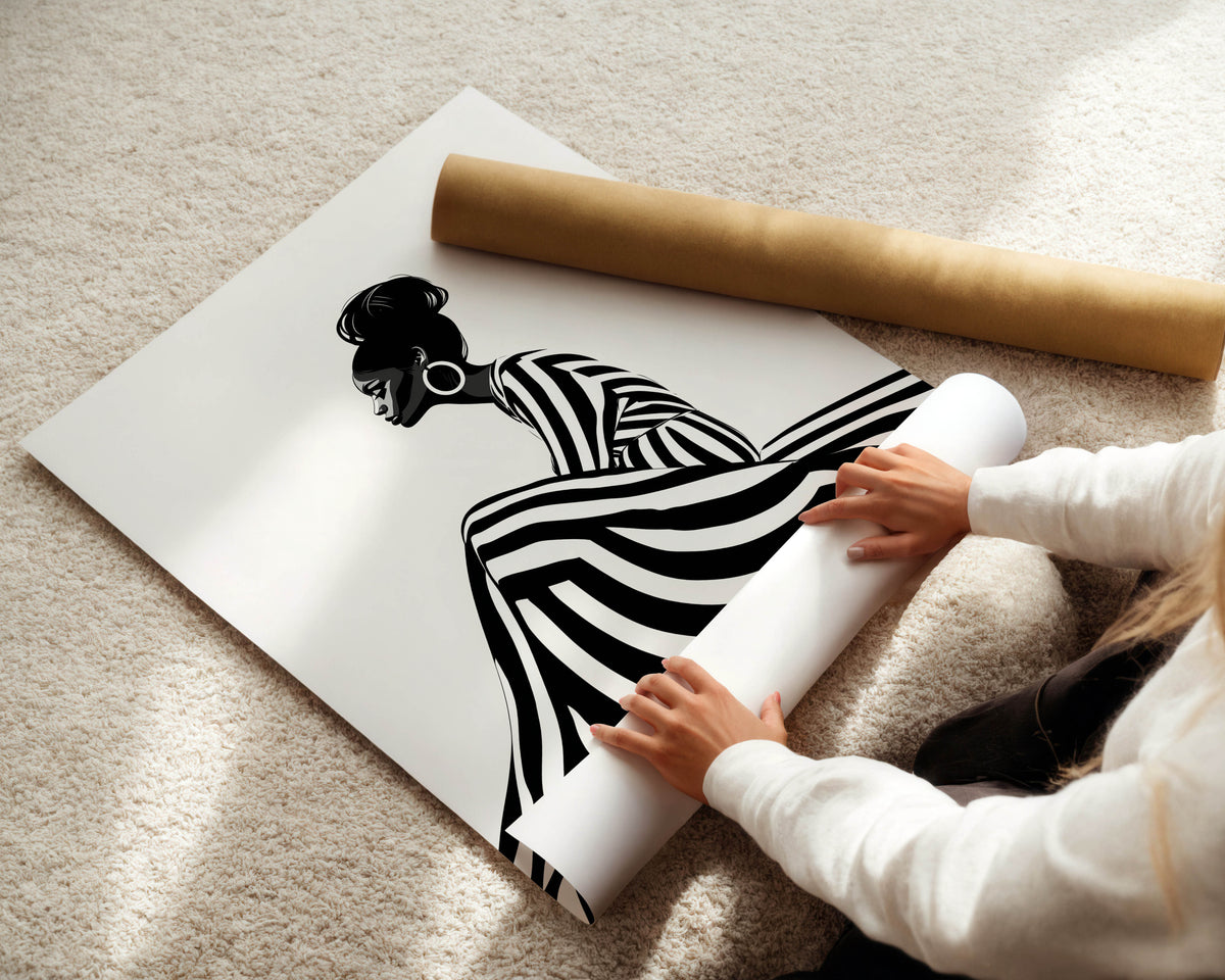 Monochrome - Black Woman Fashion Print