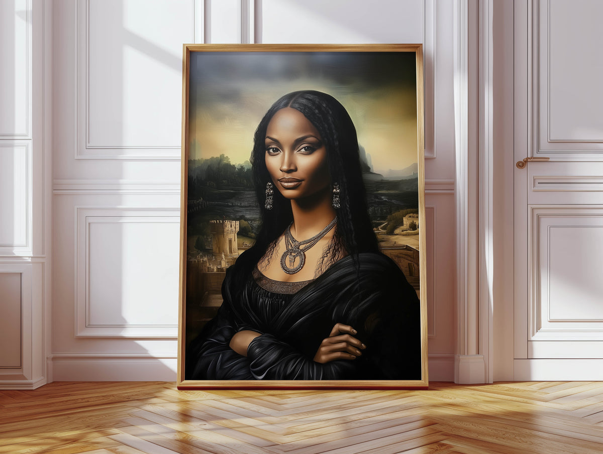 Black Mona Lisa Print