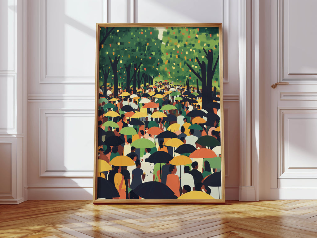 Rainbow Umbrellas - Afrocentric Crowd Print