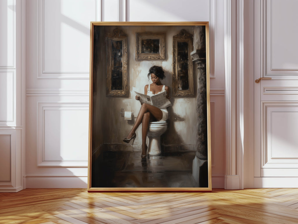 Powder Room - Black Woman Art Print