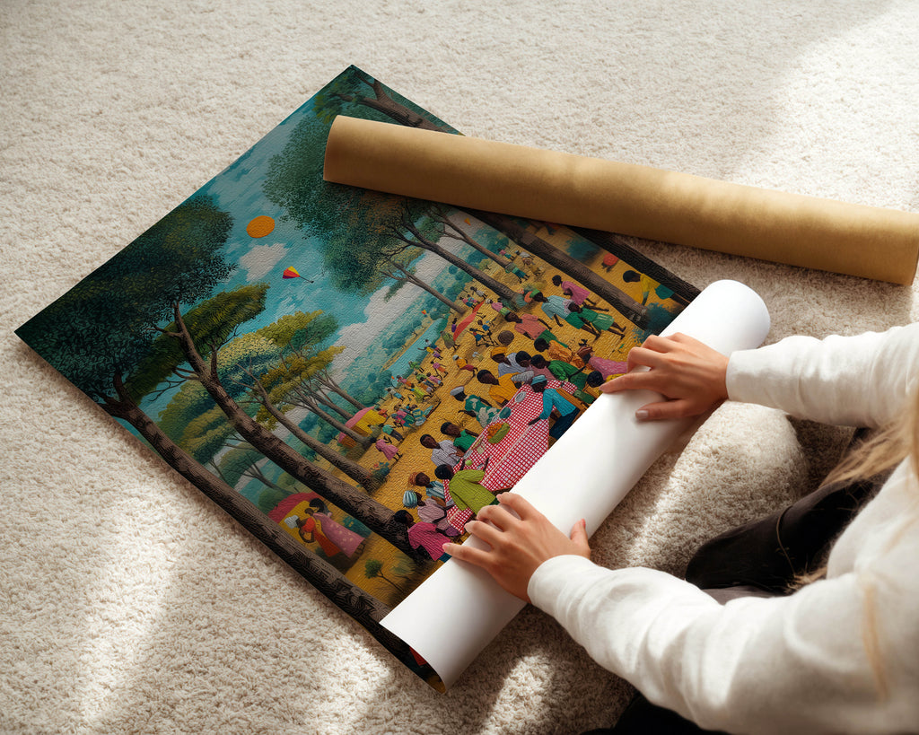 Village Day - Black Community Art Print