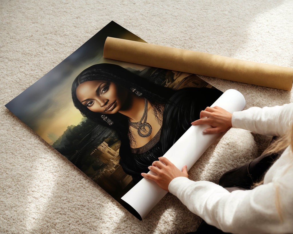 Black Mona Lisa Print