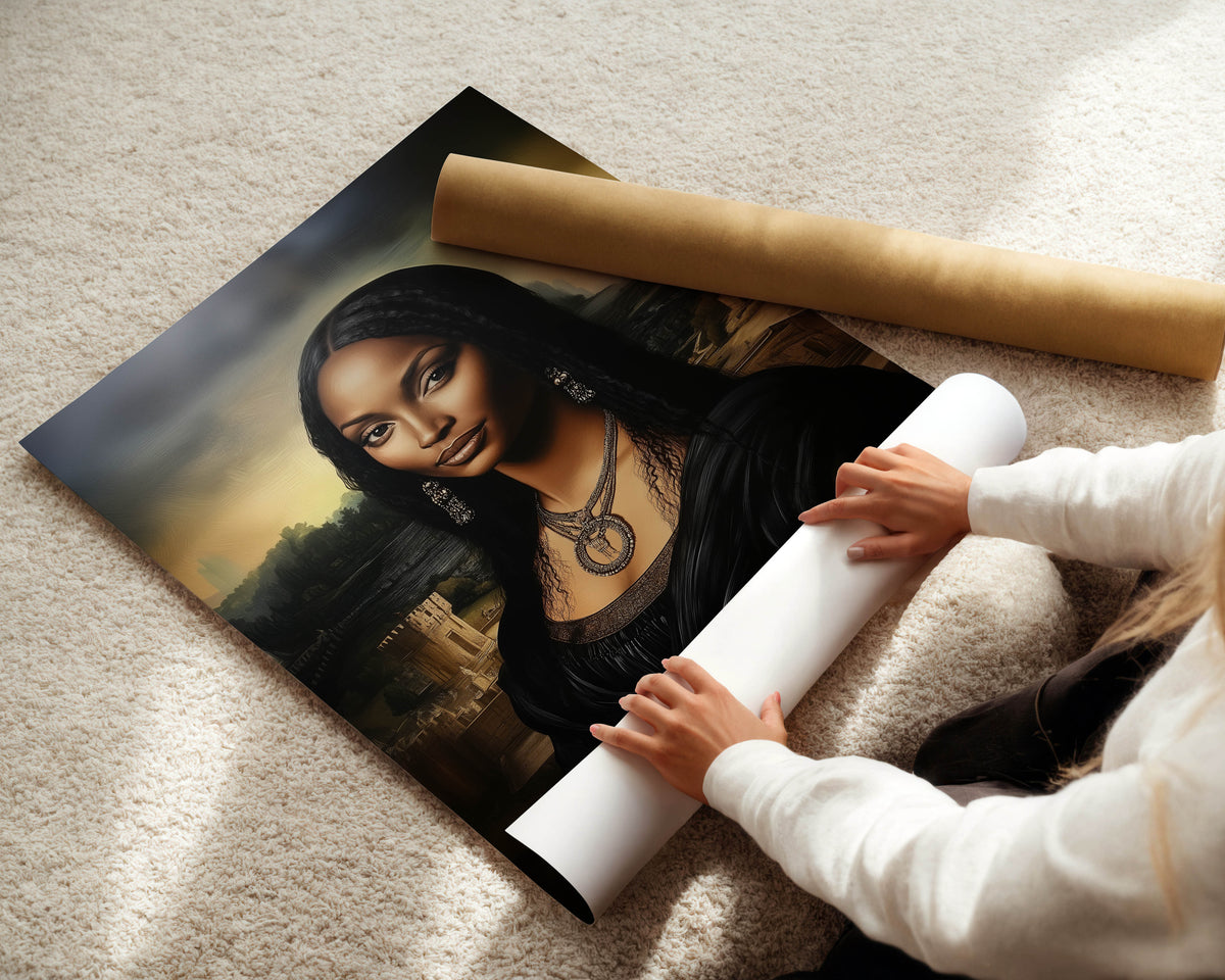 Black Mona Lisa Print