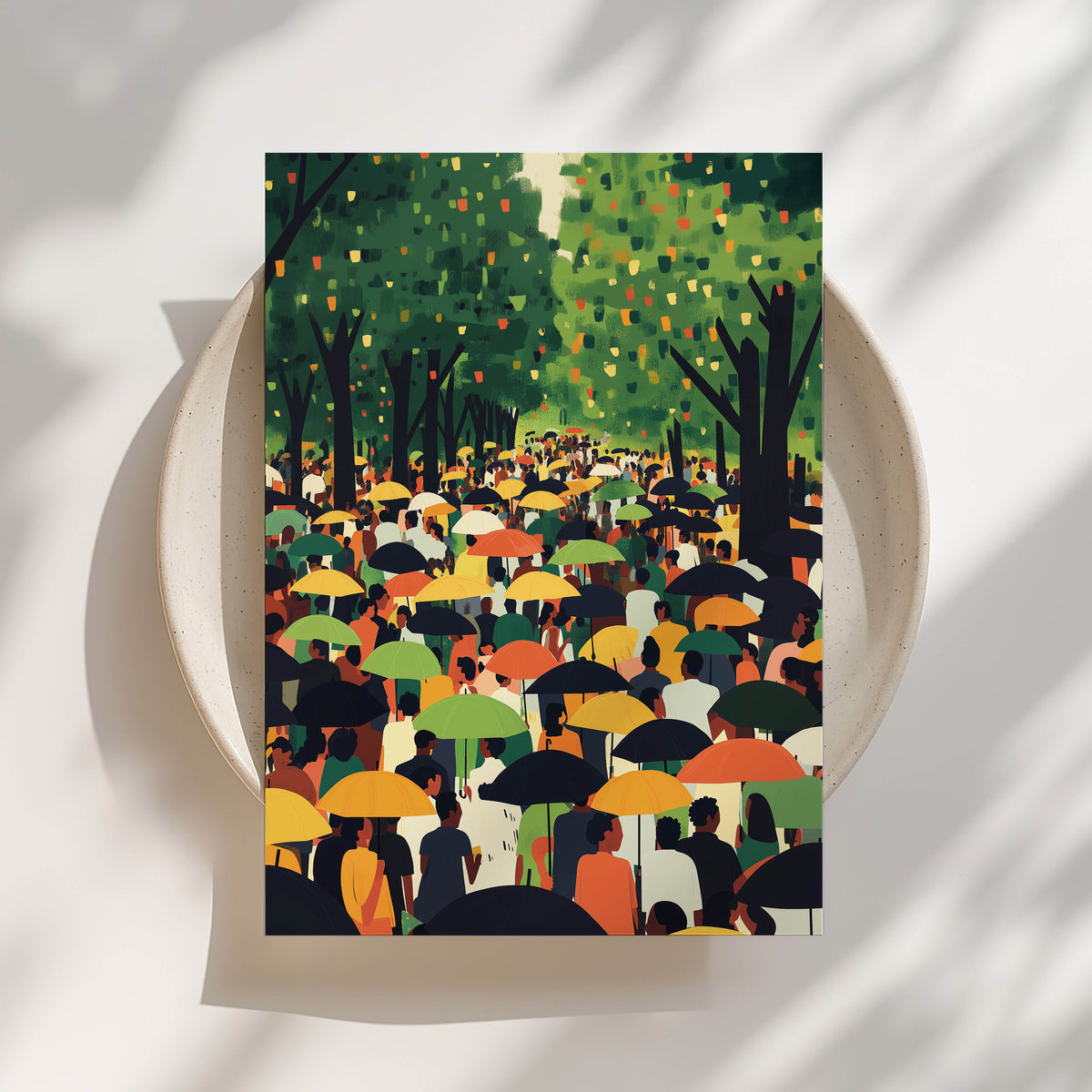 Rainbow Umbrellas - Afrocentric Crowd Print