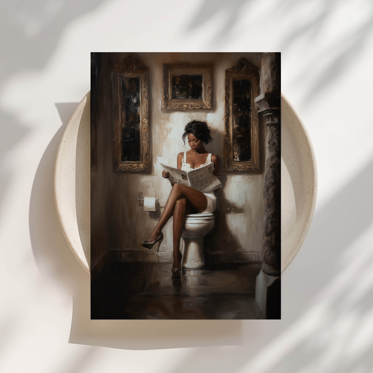 Powder Room - Black Woman Art Print