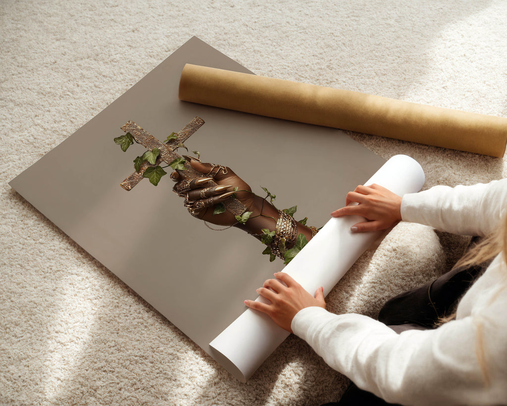 Faith & Ivy - Black Faith-Based Art Print