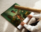 Morning Paper - Black Woman Art Print