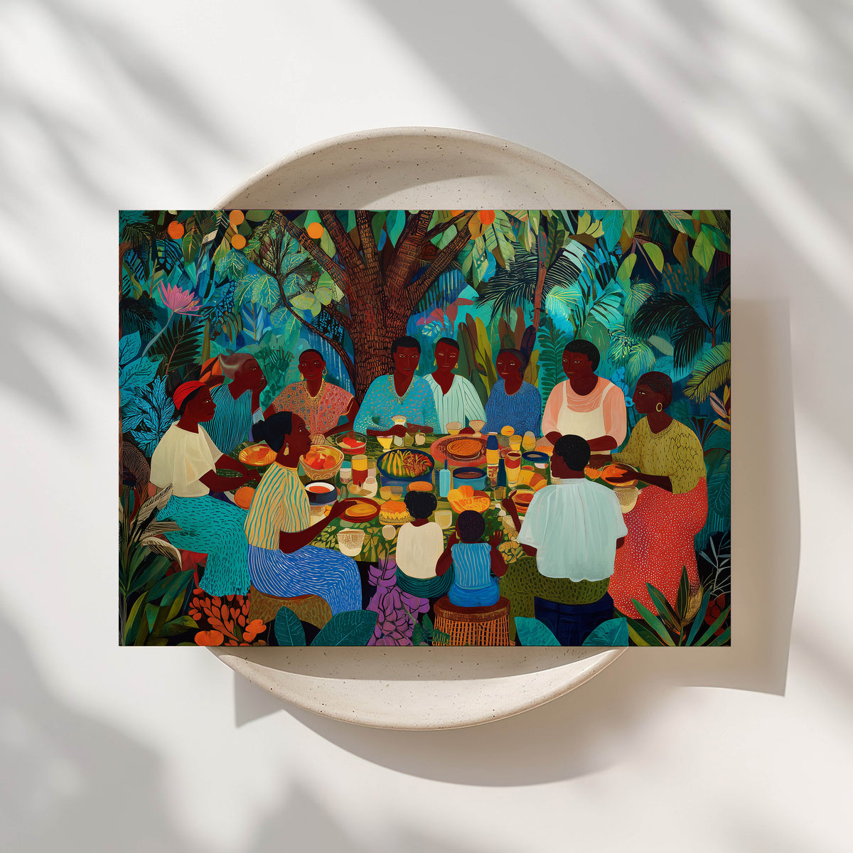 Sunday Table - Black Family Art Print