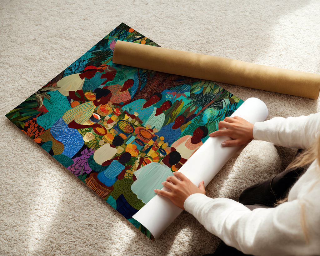 Sunday Table - Black Family Art Print