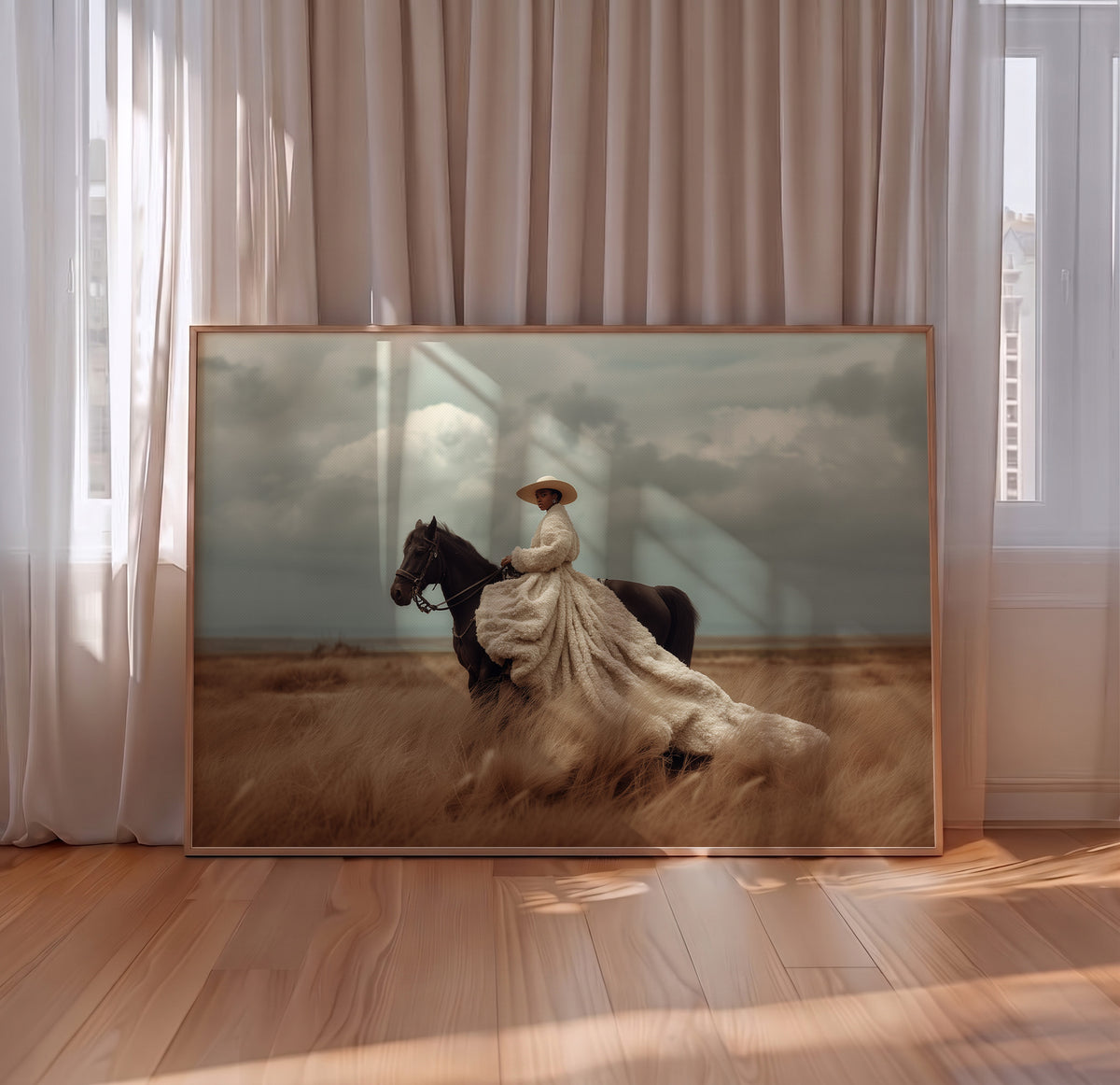 The Rider - Black Equestrian Art Print