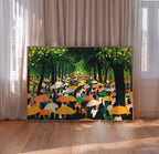 Umbrella Season - Park Black Crowd Print
