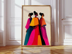 Vivid Sisterhood - Black Women Art Print