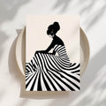 Stripes - Black Woman Silhouette Art Print