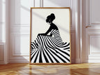Stripes - Black Woman Silhouette Art Print
