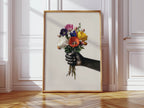 Bouquet - Black Hand Wall Art Print