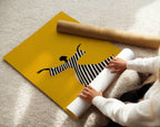 Stripes on Yellow - Black Woman Art Print