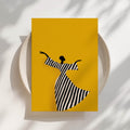 Stripes on Yellow - Black Woman Art Print