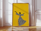 Stripes on Yellow - Black Woman Art Print