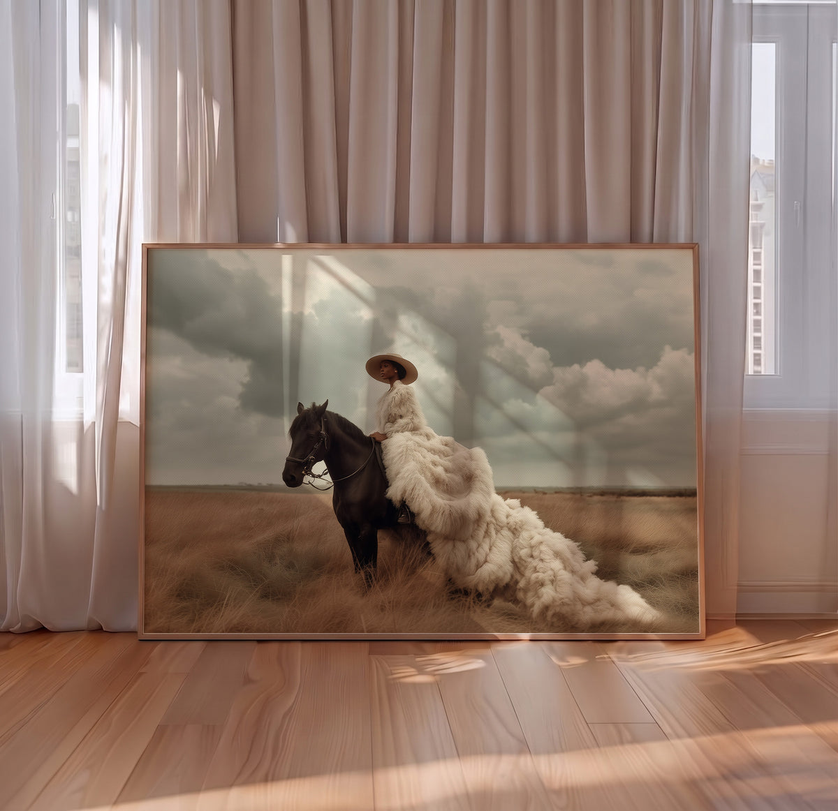 The Rider II - Black Equestrian Art Print