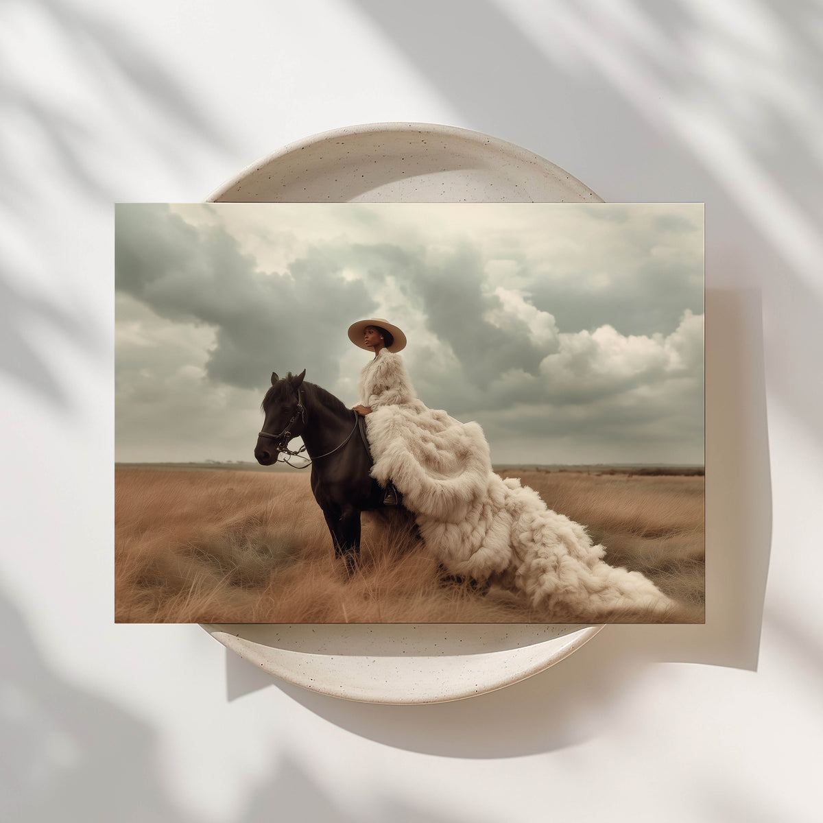 The Rider II - Black Equestrian Art Print