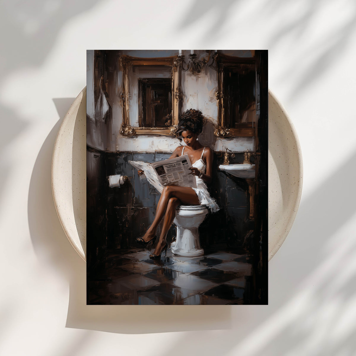 Morning Read - Black Woman Portrait Print