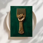 Golden Afro Pick Art Print