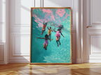 Black Kids Swimming Art Print