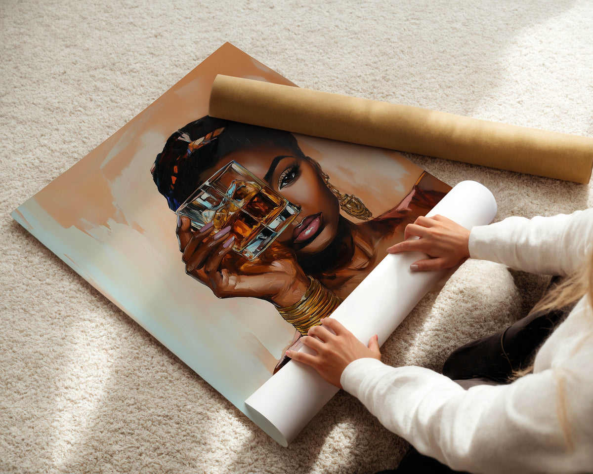 Black Woman Cheers Print