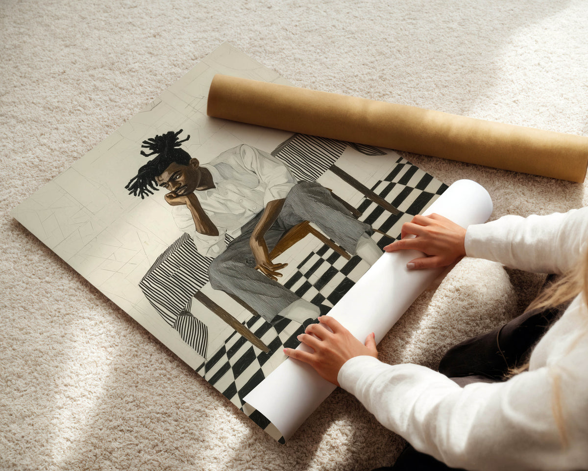 Black Man, Seated Print