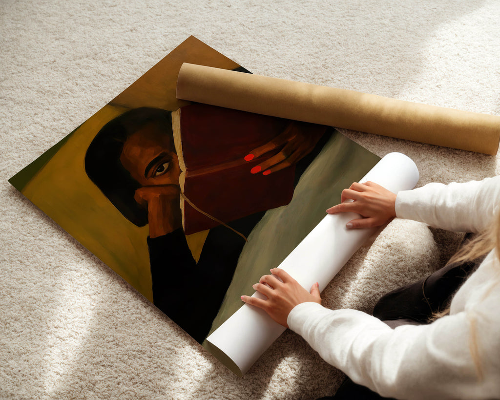 Black Woman Reading Print