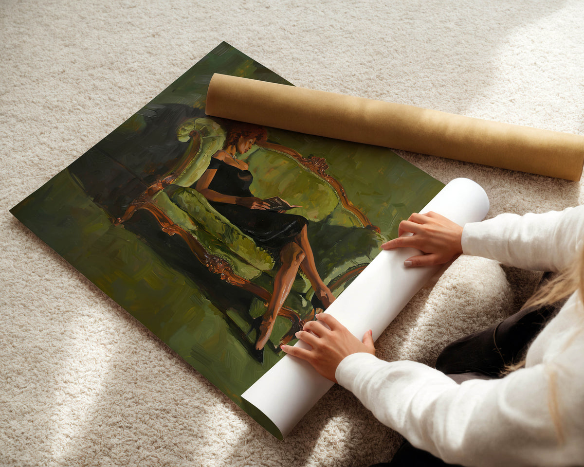 Black Woman, Reading Print