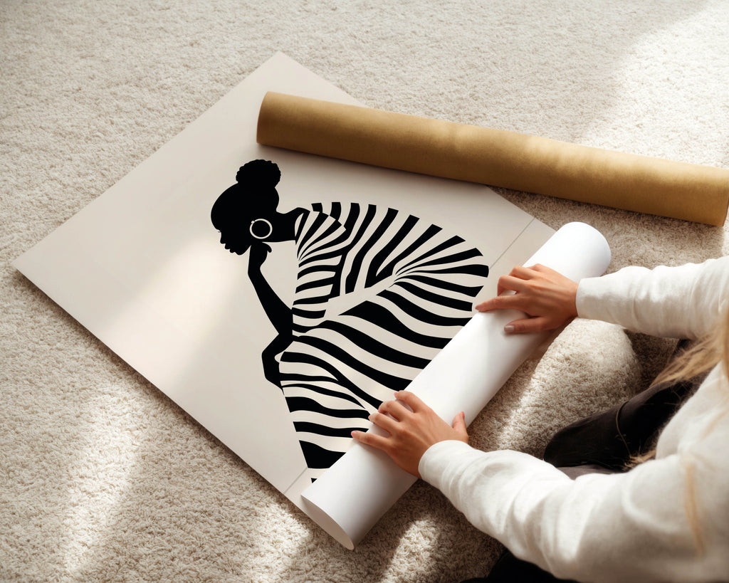 Stripes, Black Woman Print