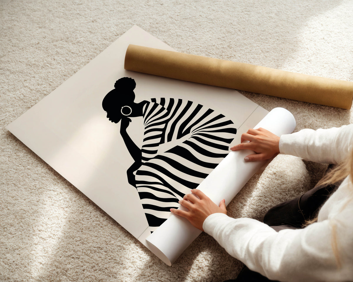 Stripes, Black Woman Print