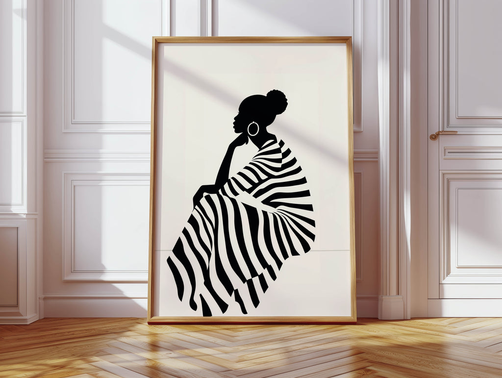 Stripes, Black Woman Print