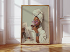 Black Woman, Bathroom Print