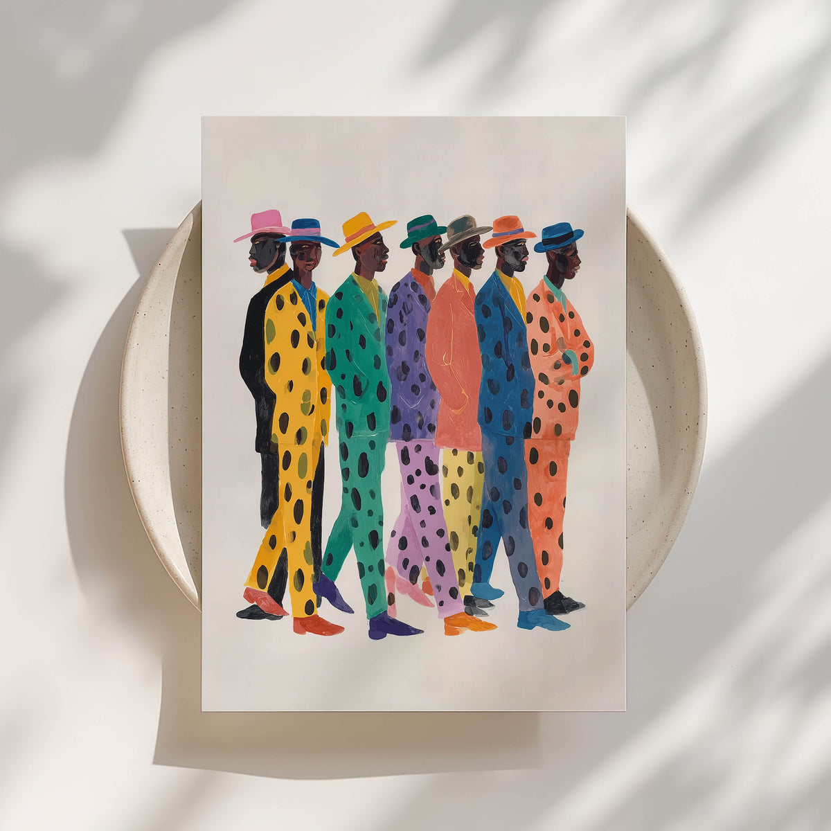 Black Men, Polka Dots Print