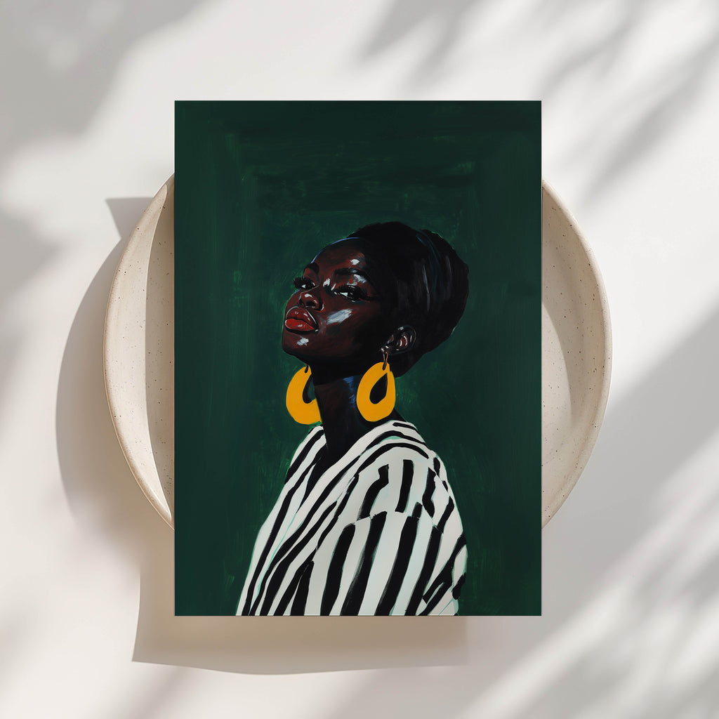 Black Woman, Green Print